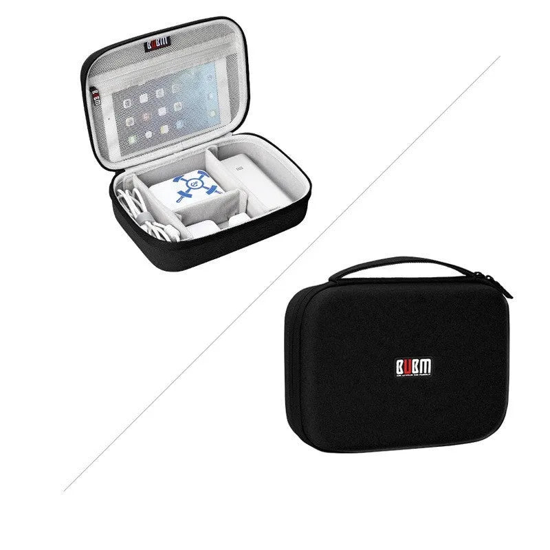 Black EVA digital storage box for organising headphones and electronic accessories