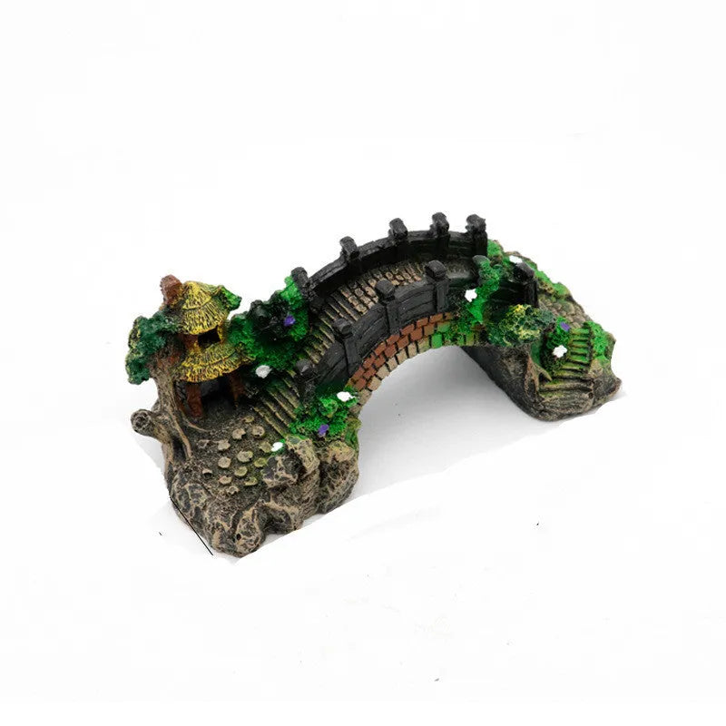 Three sizes of resin aquarium landscape bridge fish tank decoration, S M L sizes