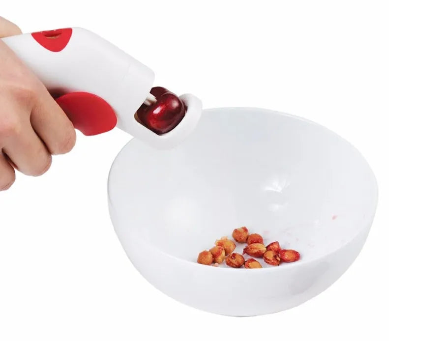 Stainless steel manual cherry kernel remover tool with non-slip handle