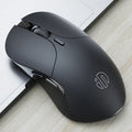 Black wireless voice mouse with six buttons, 123 × 35 × 65.5mm, adjustable DPI and 10M range
