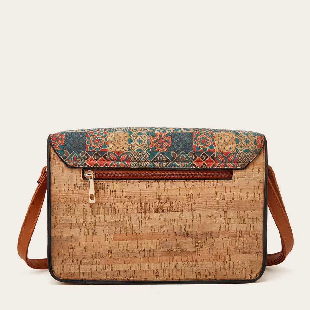 Women's printed one-shoulder crossbody bag in PU leather with large capacity, shown in a choice of colours.