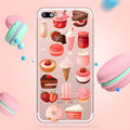 Transparent iPhone silicone case with a colourful ice cream pattern on the back.