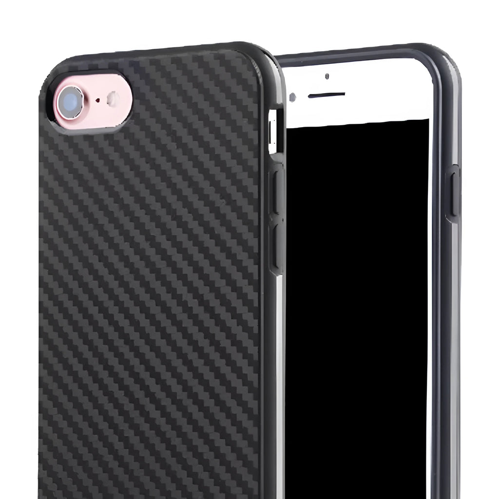 Black carbon fibre pattern TPU back cover phone case for iPhone XR XS Max 11 12 7 8 X