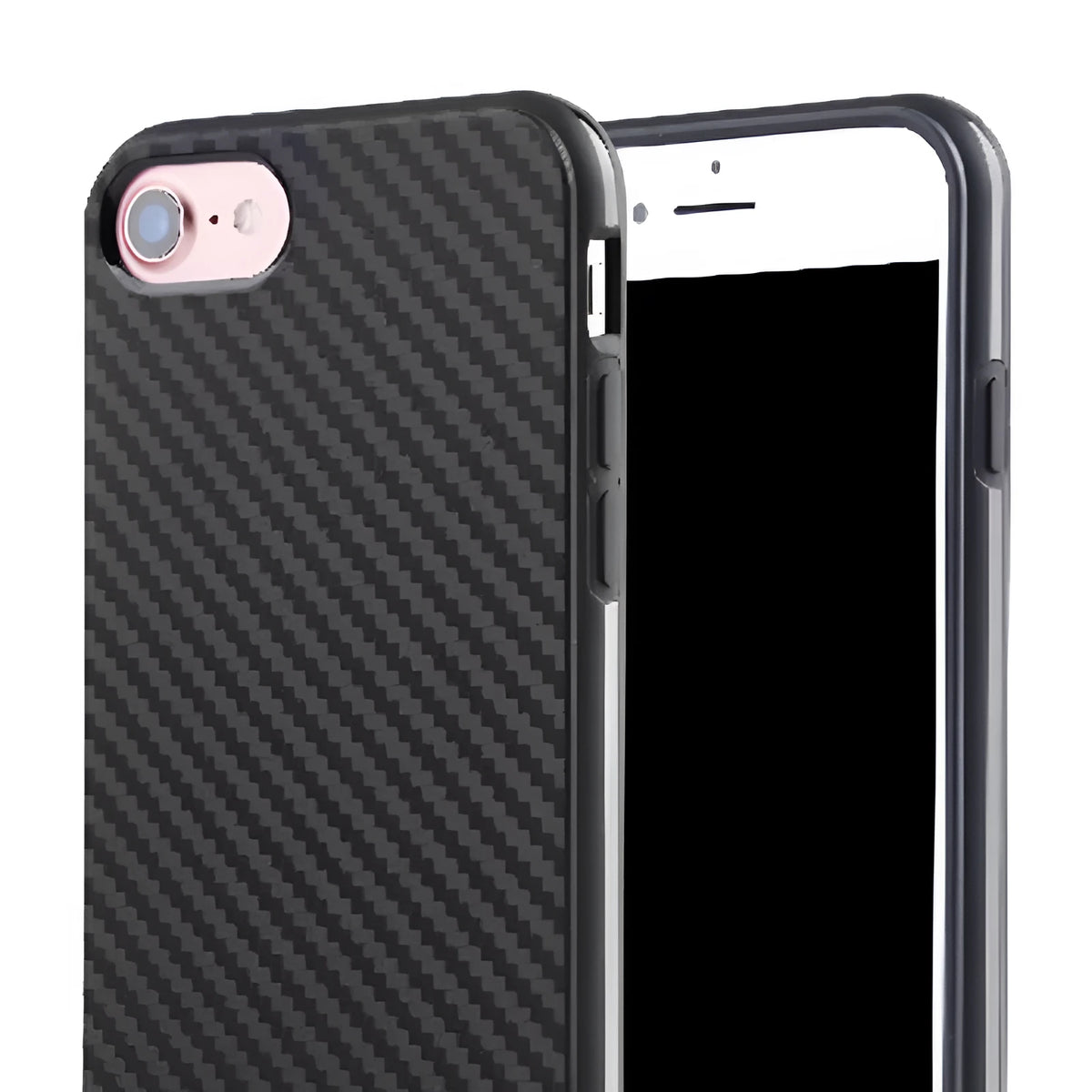 Black carbon fibre pattern TPU back cover phone case for iPhone XR XS Max 11 12 7 8 X