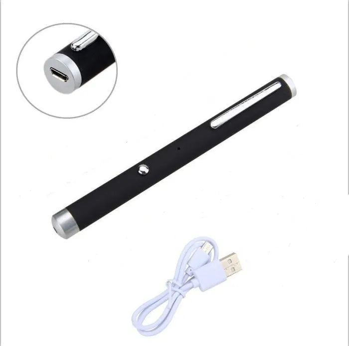 Green laser pointer pen in black, camouflage, or white with a 5mW output and durable construction