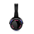 Black silent disco wireless headphones with over-ear design and built-in microphone