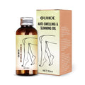 50ml bottle of moisturising leg massage essential oil with natural botanical extracts