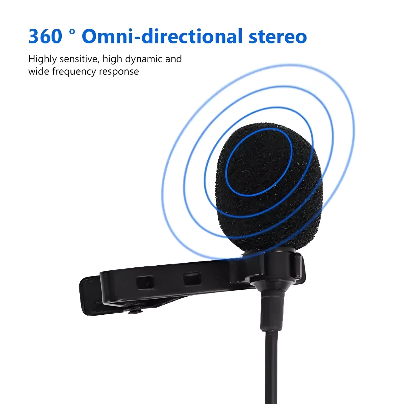 Wired lavalier lapel microphone with in-ear headphones and 3.5mm plug, compatible with Apple devices.