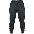 Men's solid colour fleece casual pants with drawstring waistband in loose fit.