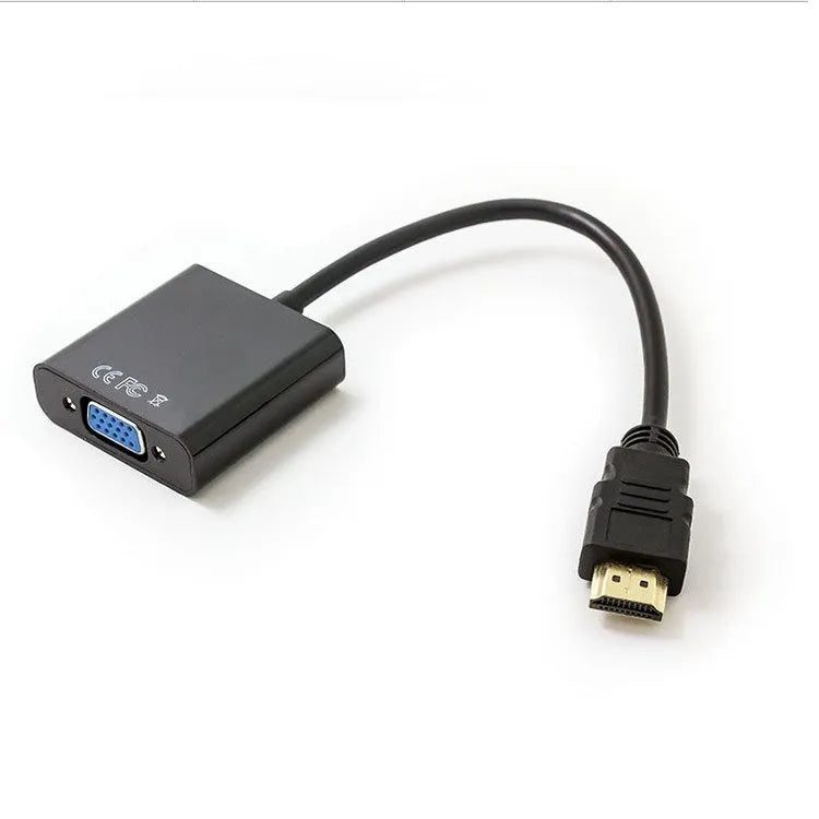 HDMI to VGA female converter cable with 0.3m black cable for set-top box connection