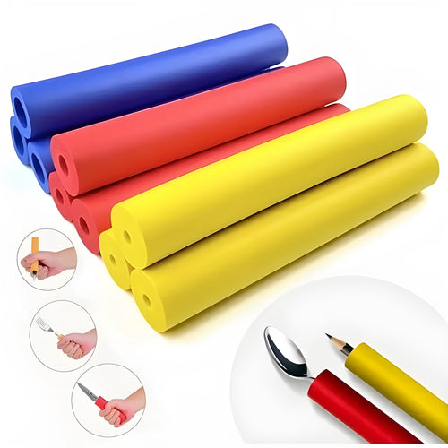 Rubber auxiliary grip hose sleeves for tableware pens, showing inner and outer diameters.