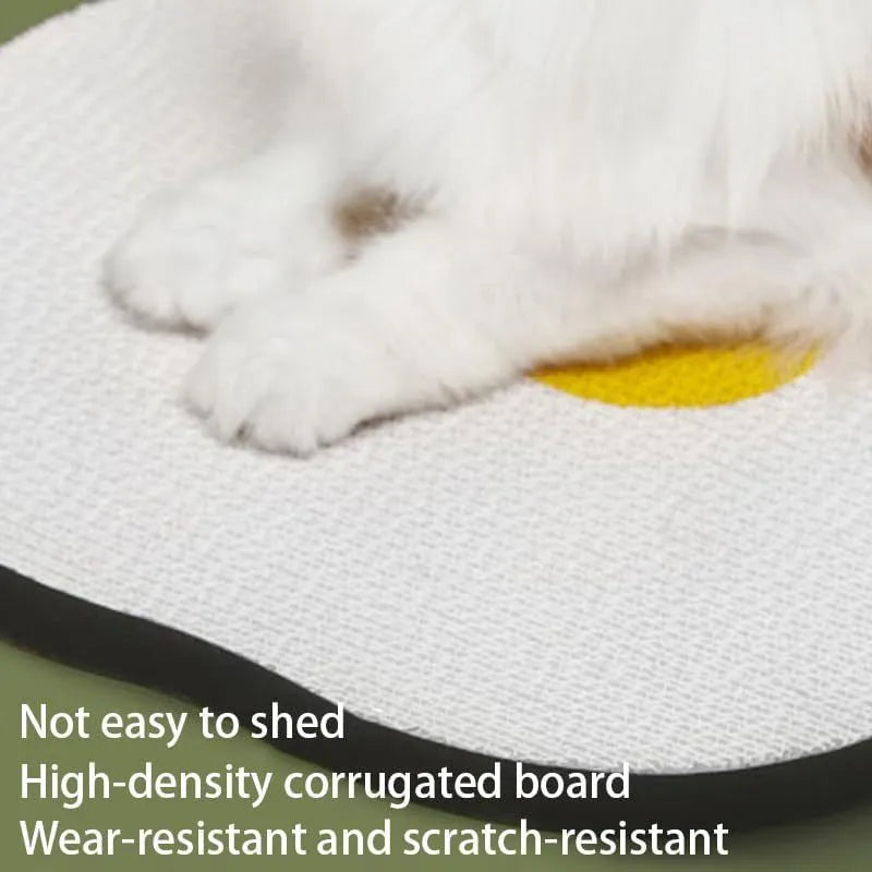 Medium grey wall mounted cat scratching board with corrugated texture on smooth surface