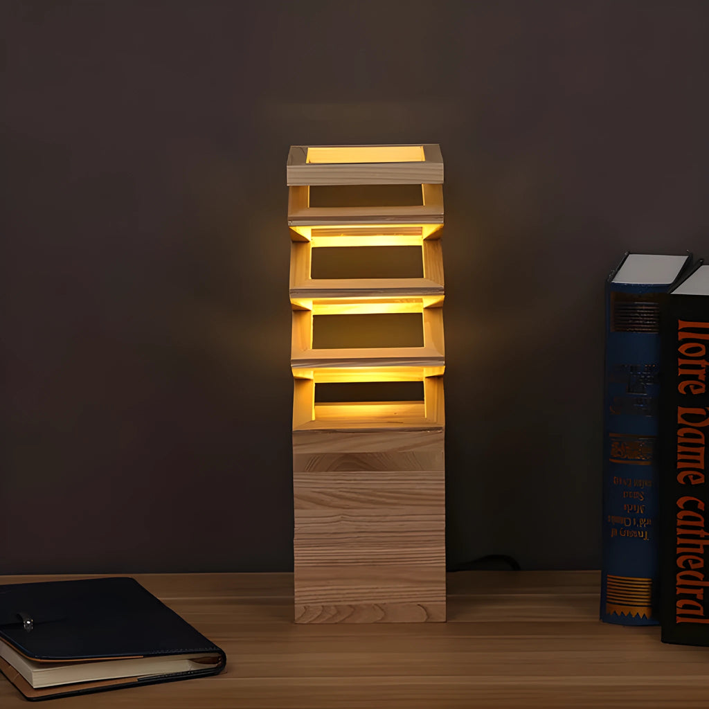 Creative solid wood table lamp with large 120X120 lampshade and 12CM base in US style