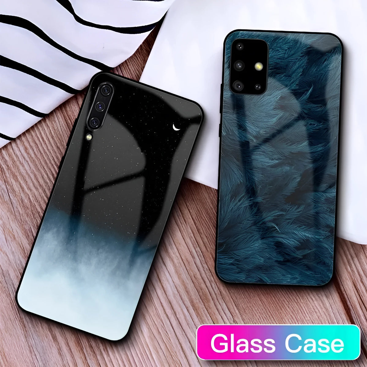 Silicone phone case for Samsung and iPhone in black and navy blue, protective shell, simple style
