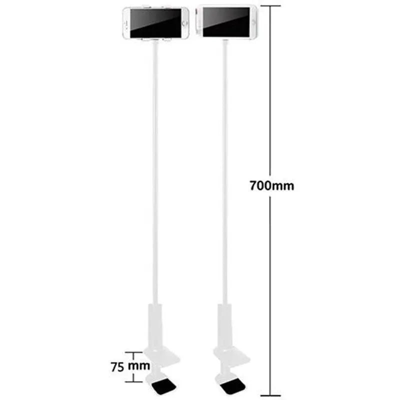 Black flexible tablet mount holder with bendable arm and suction base shown holding a smartphone