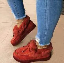 Cotton warm shoes with velvet lining in various colours, showing round toe and rubber sole