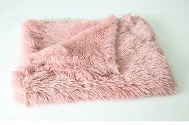 Soft plush dog blanket for kennel in grey colour showing wool polyester material