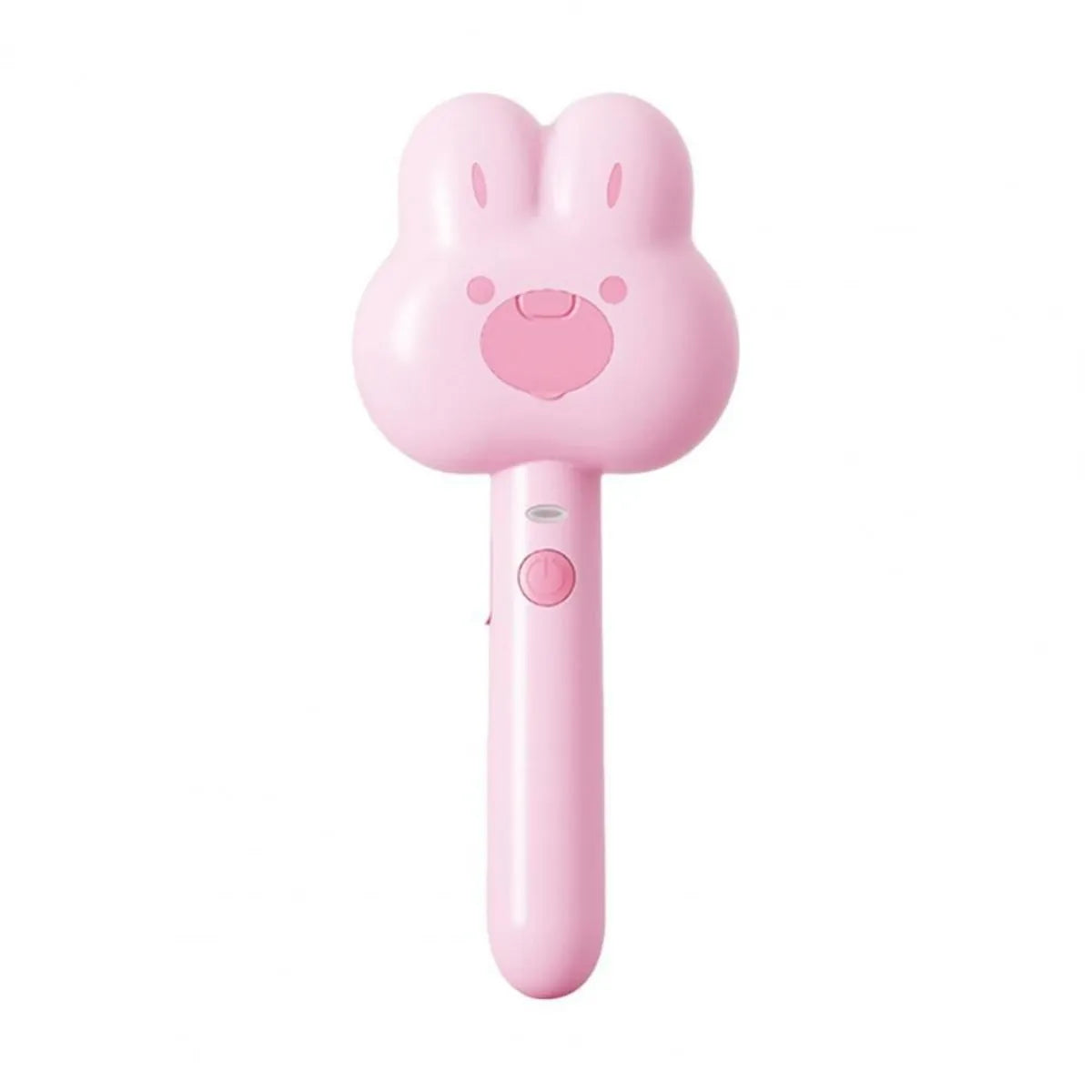 Cartoon design cat steam grooming brush with long handle and rounded bristles in green colour