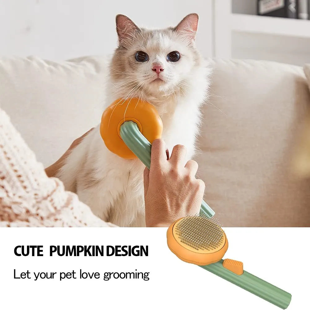 Pumpkin self cleaning slicker brush for dogs and cats, 19.5 x 8.4cm, ABS and stainless steel