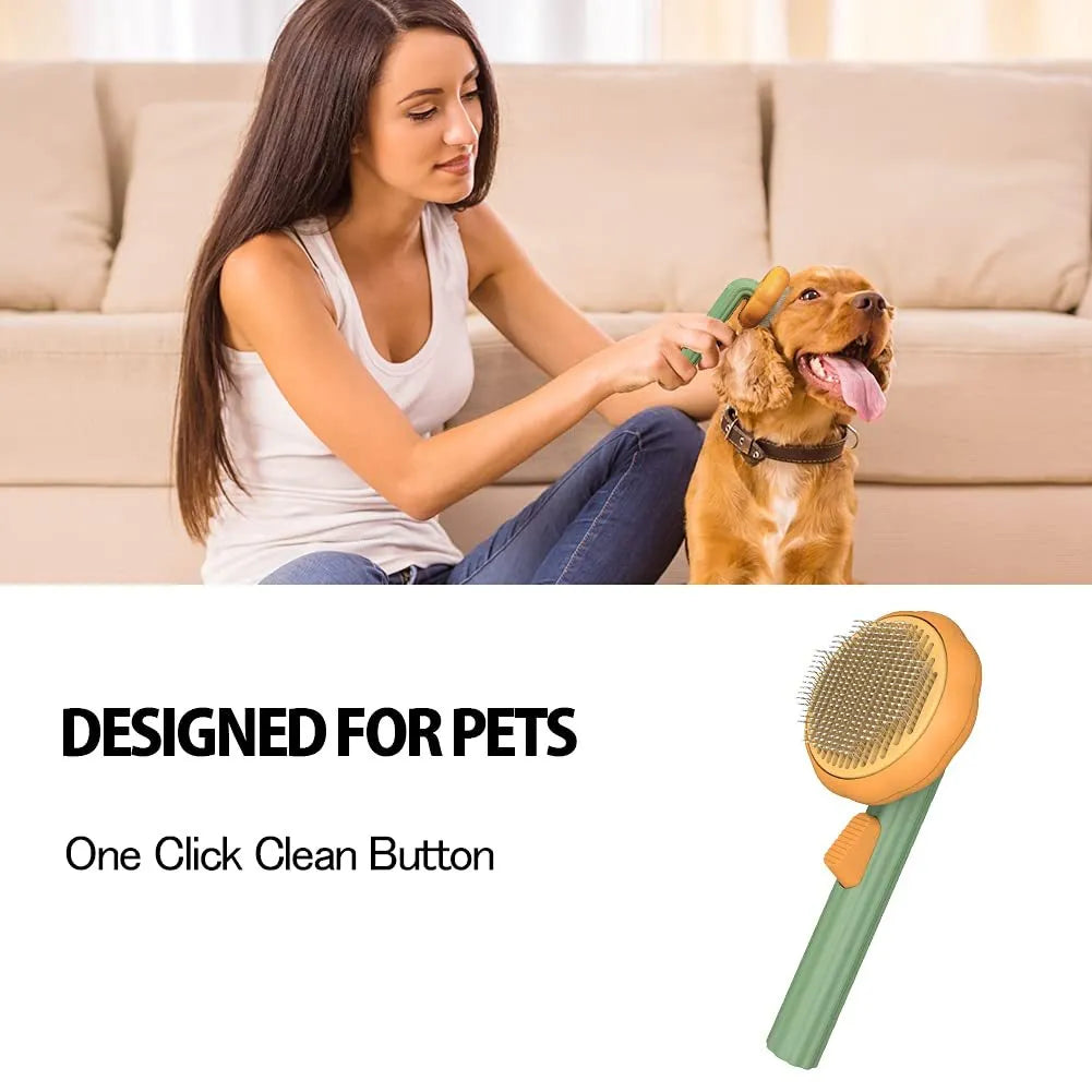 Pumpkin self cleaning slicker brush for dogs and cats, 19.5 x 8.4cm, ABS and stainless steel