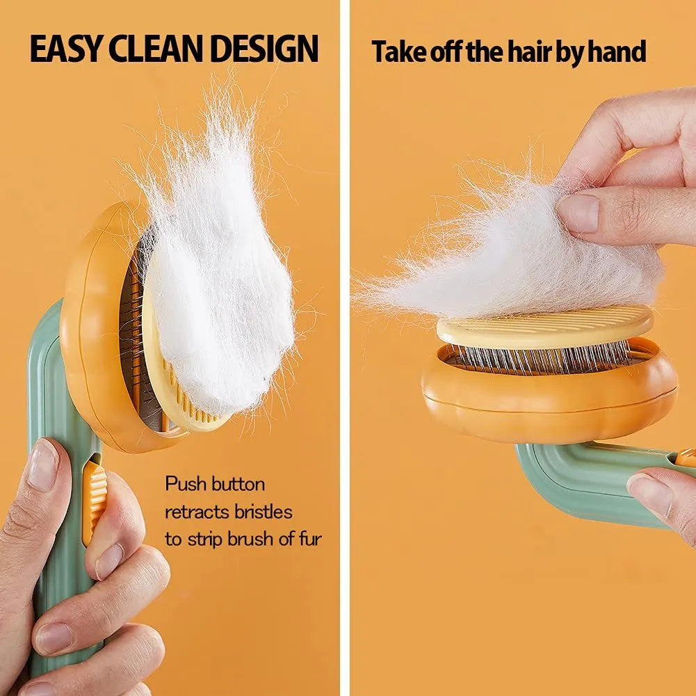 Pumpkin self cleaning slicker brush for dogs and cats, 19.5 x 8.4cm, ABS and stainless steel