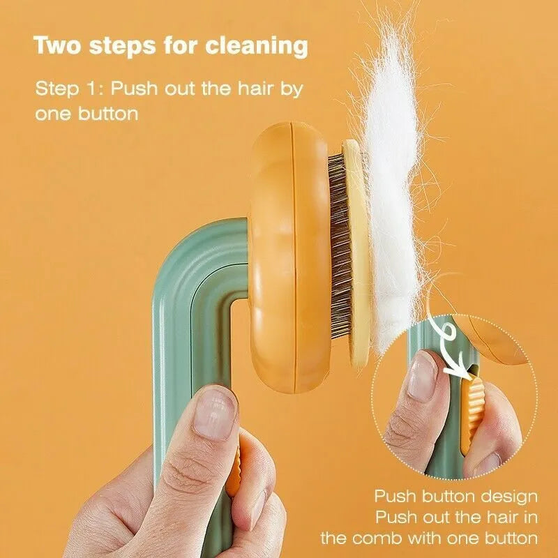 Pumpkin self cleaning slicker brush for dogs and cats, 19.5 x 8.4cm, ABS and stainless steel