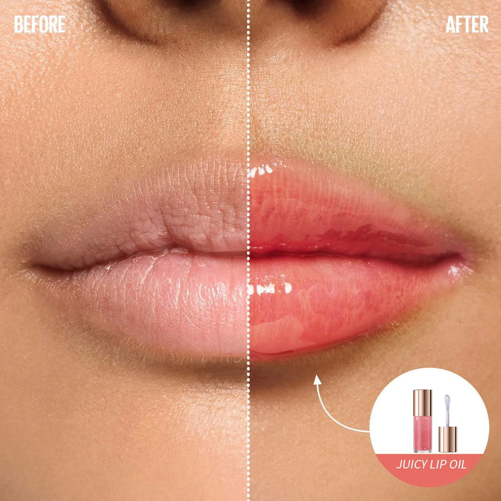 PHOFAY Juicy Lip Oil 4.8ml tube with doe-foot applicator, non-sticky moisturising lip gloss, shades 01-08