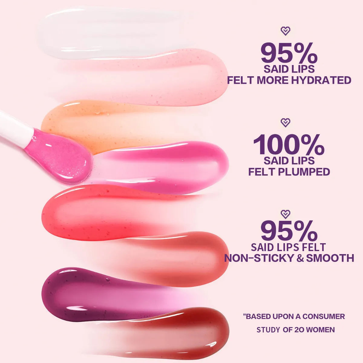 PHOFAY Juicy Lip Oil 4.8ml tube with doe-foot applicator, non-sticky moisturising lip gloss, shades 01-08