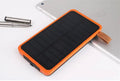 Solar charging power bank 8000mAh with folding sleeve, plastic shell, 155x81.5x15.5mm, Black+Blue