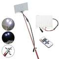 White LED fishing rod light with telescopic pole and remote control for outdoor use