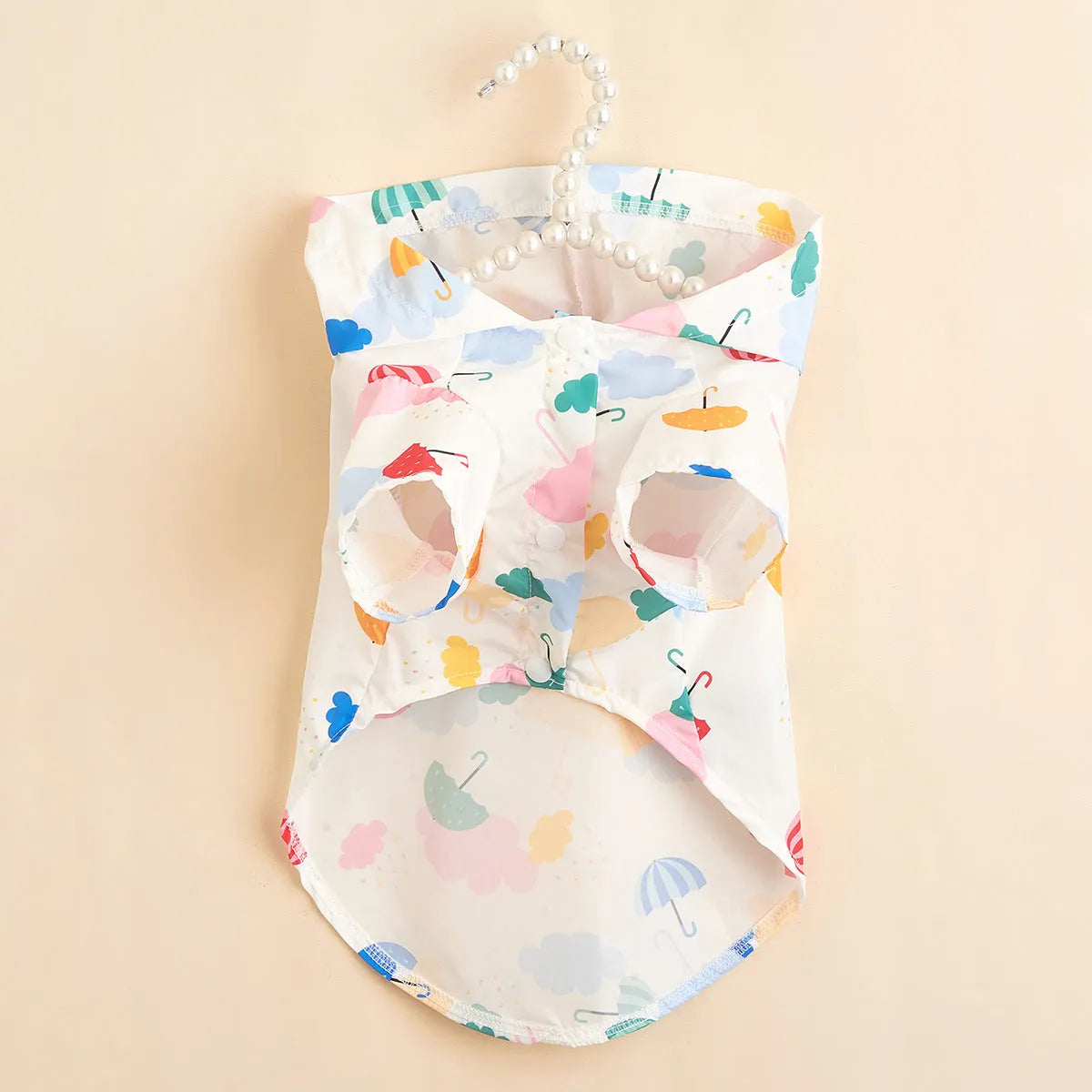 Colourful cartoon umbrella pattern pet raincoat for dogs and cats in polyester material