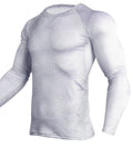Men's compression running shirt in blue with O-neck and long sleeves for gym training