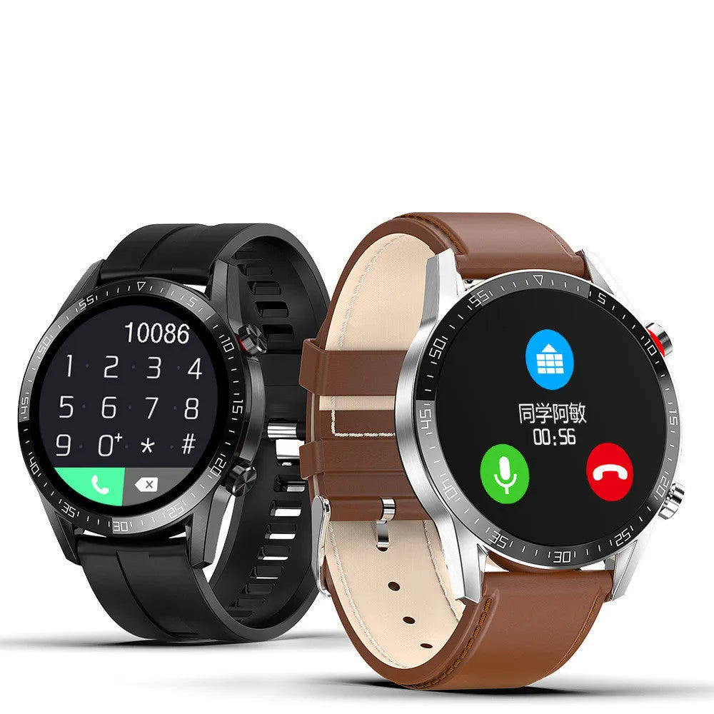 L13 heart rate smart watch on wrist with 1.3 inch screen showing step count and heart rate data