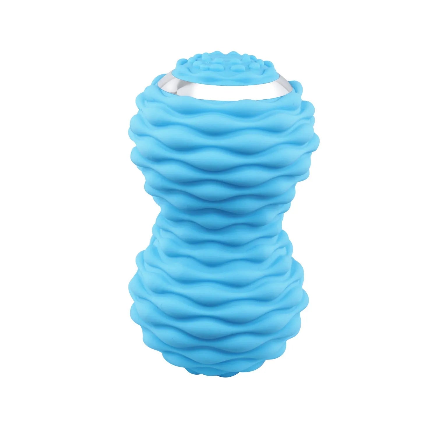 Electric peanut fascia ball massager in black, 0.8kg, 10cm diameter, on a gym mat