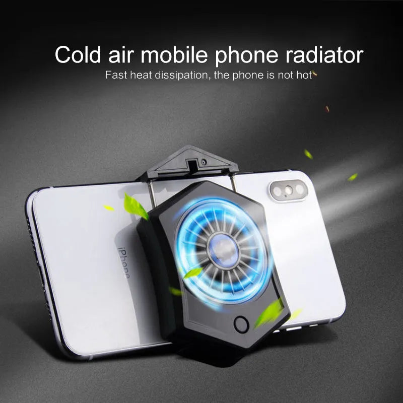 Black mobile phone cooling radiator with aluminium alloy construction and dual USB interface connectors