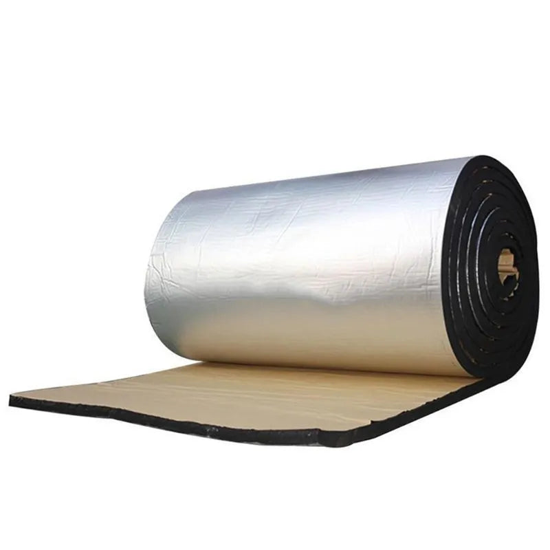 Silver aluminium foil automotive insulation mat 50cm x 200cm rectangle with polyester fibre core