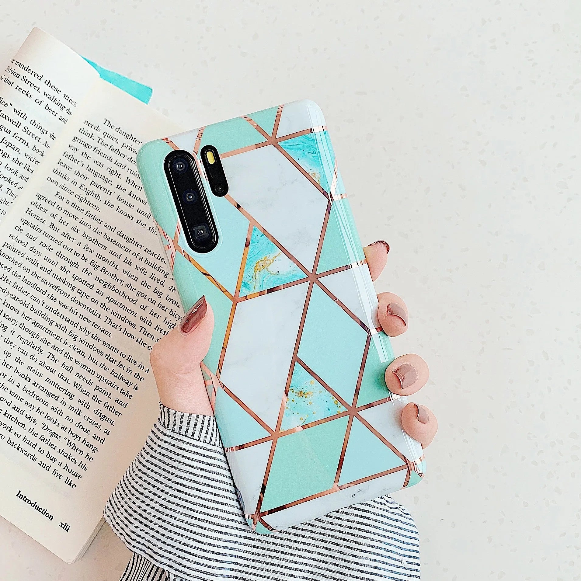 Electroplated marble pattern TPU phone case for Huawei and Samsung smartphones