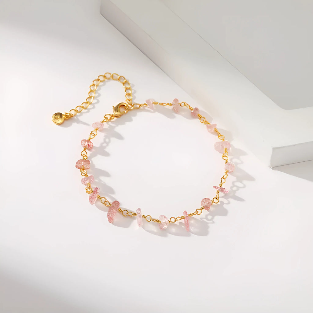 Geometric women's bracelet with irregular natural gravel turquoise stones set in 18K copper