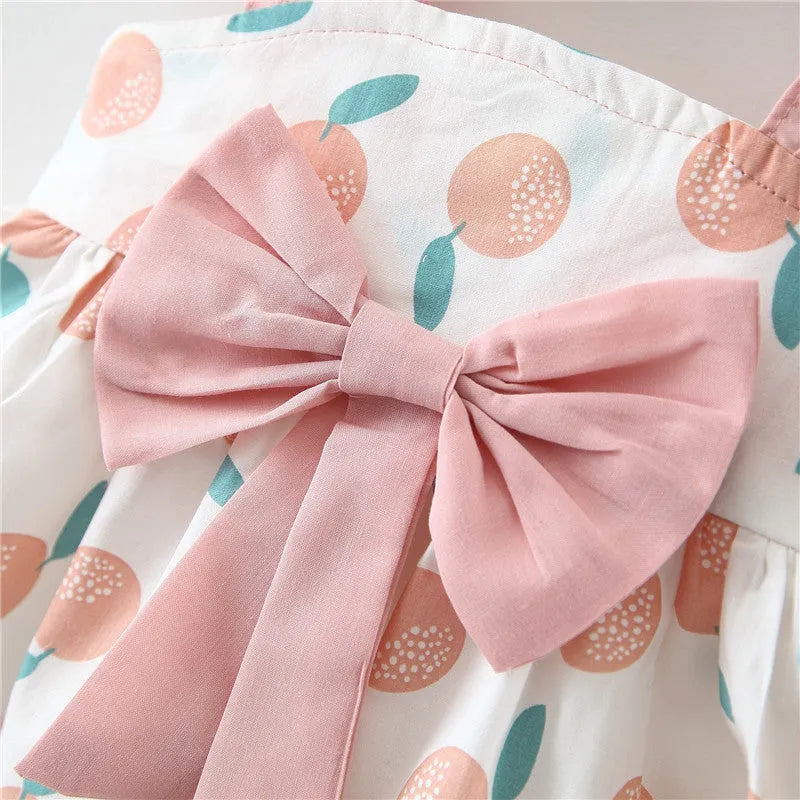 Baby girl thin princess dress in pink cotton sleeveless size 100cm