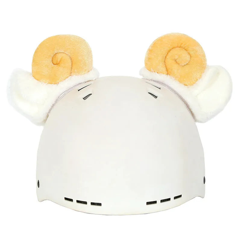 A soft plush cartoon character helmet cover for ears, shown in M size.