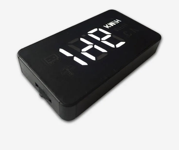 A100 OBD II head up display projecting vehicle speed on windscreen, with white or green light option