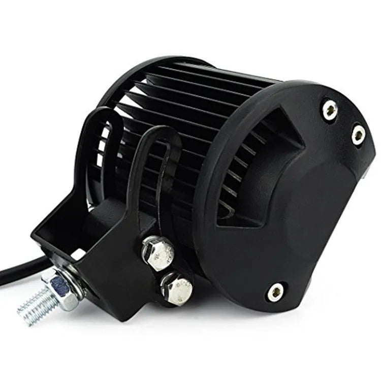 Black 18W LED off road searchlight with polycarbonate cover and three 6W LEDs