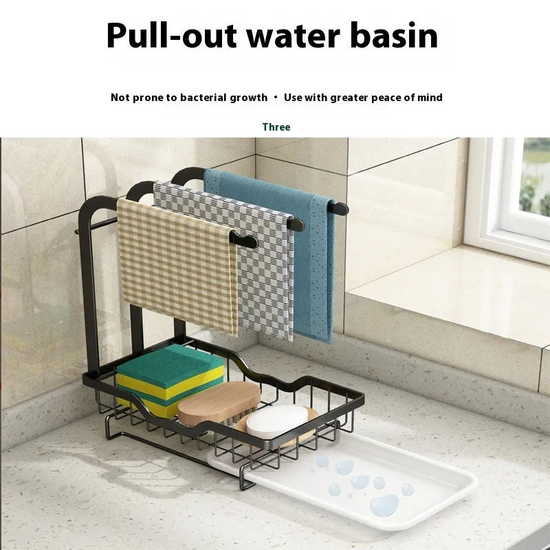 White foldable plastic kitchen draining storage rack shown in a new Chinese style design.