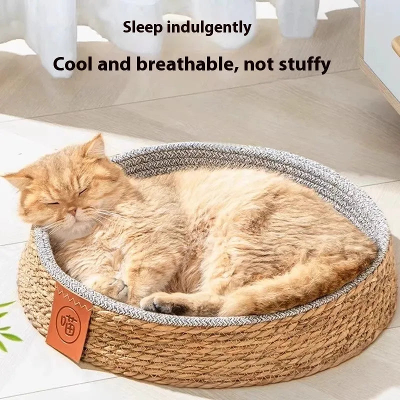 Rattan cat nest pet bed in four size options S M L XL