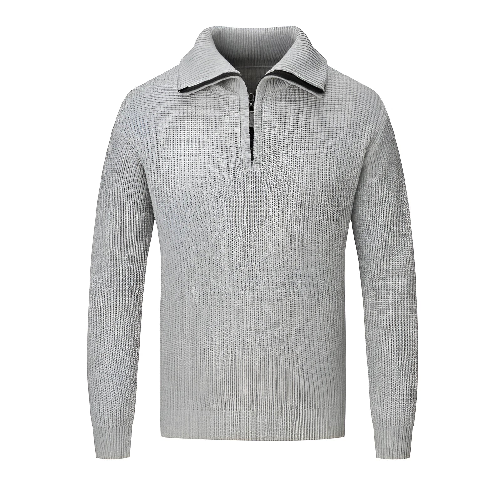 Men's slim fit solid colour pullover sweater in mixed fibre fabric