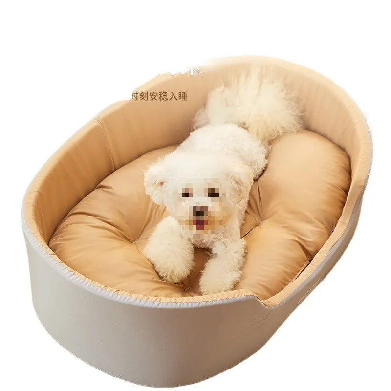 Four Seasons washable cat nest in grayish yellow with upright windproof design for pets