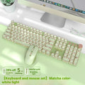 Mechanical gaming keyboard in matcha colour with aluminium alloy frame and white backlighting