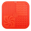 Silicone pet slow food mat with bottom suction cups in gray colour on smooth floor