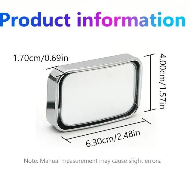 Portable car rearview mirror with ultra clear glass and alloy frame in black finish