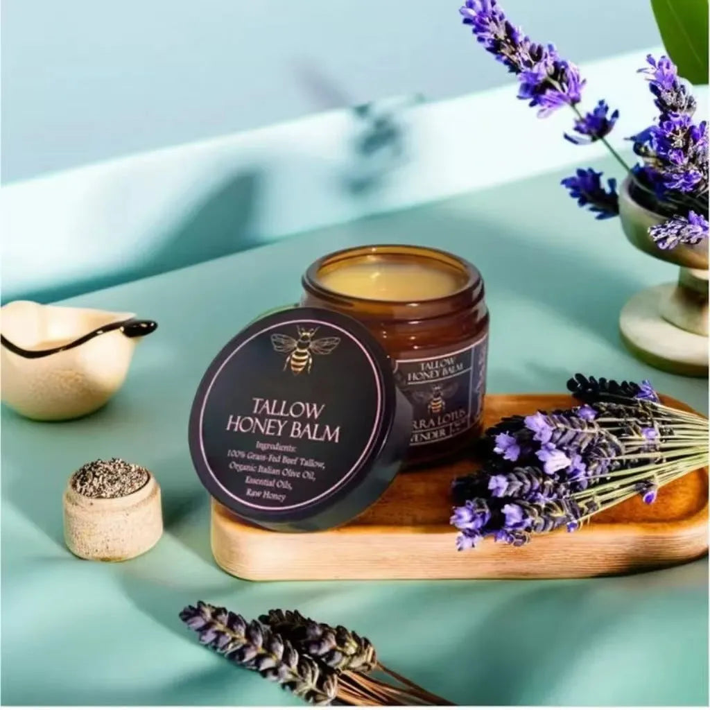 Honey Butter Moisturising Facial Cream jar with 57g net content, shown with Citrus, Lavender and Fragrance-Free options.